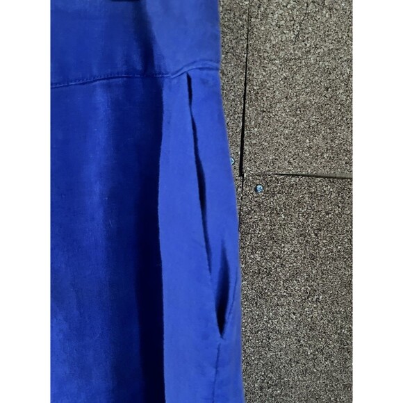 BODEN 100% Linen Royal Purple FLORAL Skirt A-Line US 12L - Picture 5 of 7